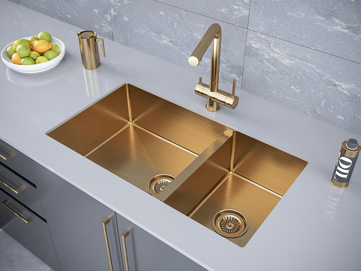 Paulmark Мойка нерж. сталь AISI304 OSSER, PM527844-BG, брашированное золото, 780х440мм
