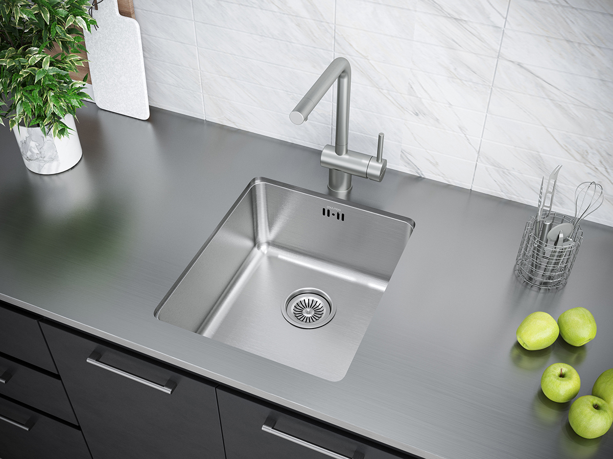Paulmark Мойка нерж. Cталь AISI304 VISTA, PM904438-BS, брашированная нерж. сталь, 380х440мм